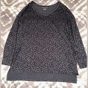AE leopard print oversized long sleeve top | XS